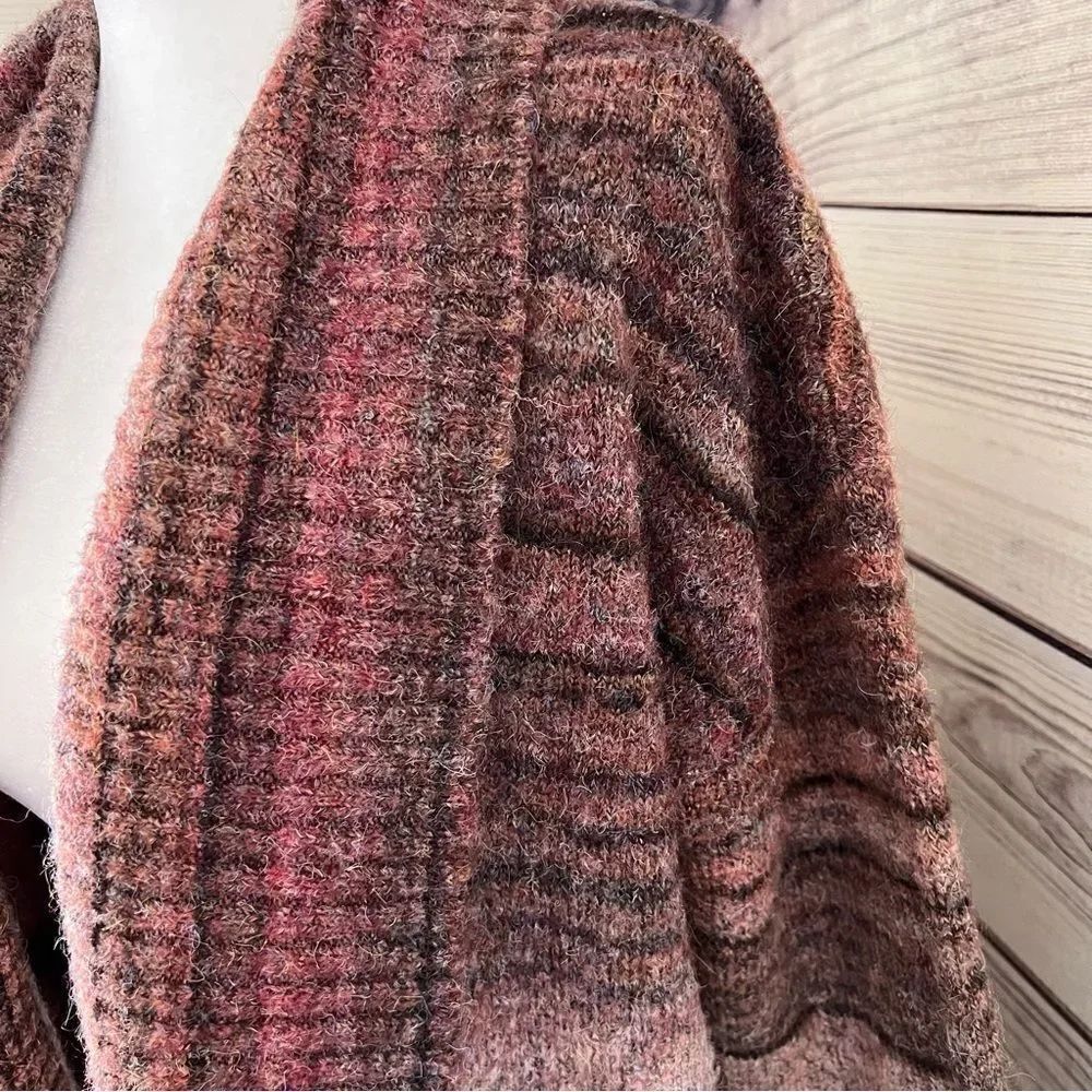 Max Studio Long Oversized Wool Blend Striped Cardigan - Picture 2 of 8